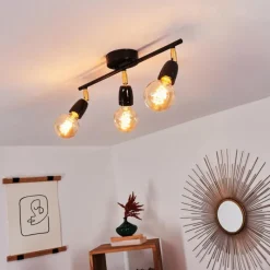 Lampes Dorées-hofstein Plafonnier Musland Or, Noir, 3 lumières