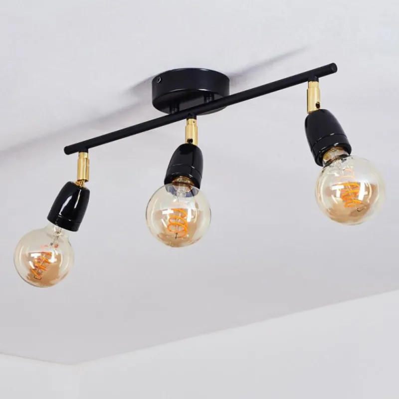 Lampes Dorées-hofstein Plafonnier Musland Or, Noir, 3 lumières