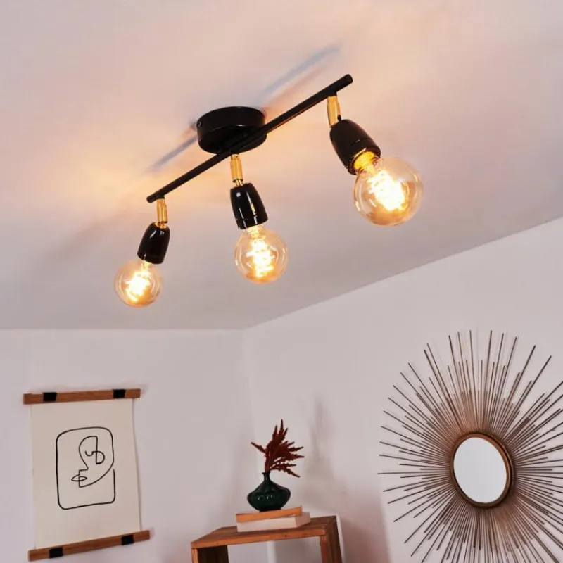 Lampes Dorées-hofstein Plafonnier Musland Or, Noir, 3 lumières