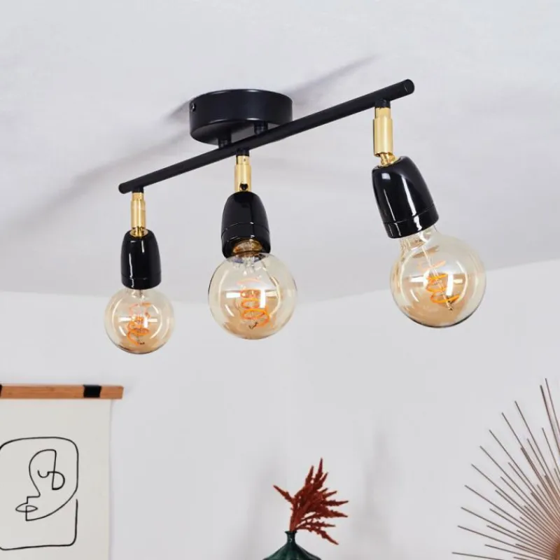 Lampes Dorées-hofstein Plafonnier Musland Or, Noir, 3 lumières