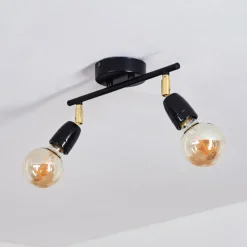 Lampes Dorées-hofstein Plafonnier Musland Or, Noir, 2 lumières