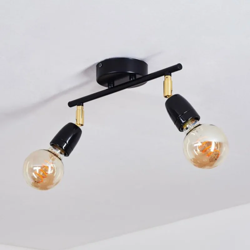 Lampes Dorées-hofstein Plafonnier Musland Or, Noir, 2 lumières