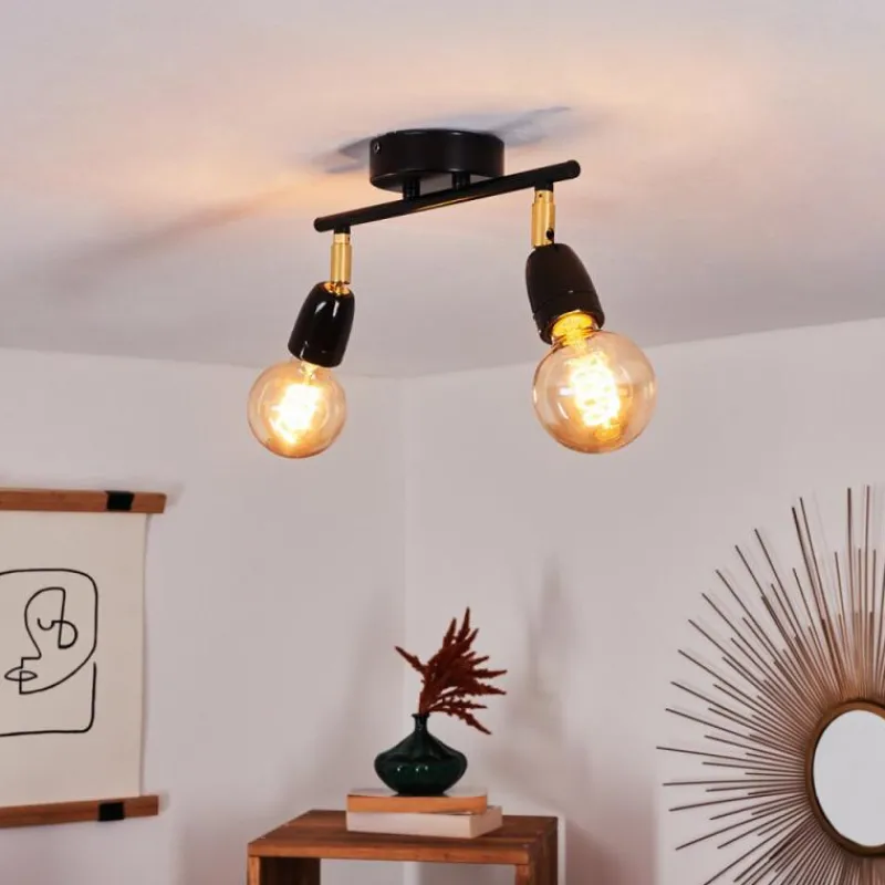 Lampes Dorées-hofstein Plafonnier Musland Or, Noir, 2 lumières