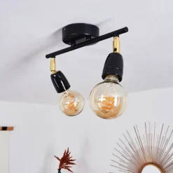 Lampes Dorées-hofstein Plafonnier Musland Or, Noir, 2 lumières