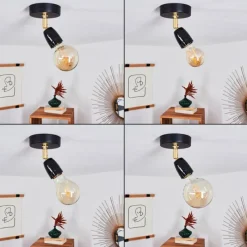 Lampes Dorées-hofstein Plafonnier Musland Or, Noir, 1 lumière