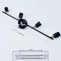 Lampes Dorées-hofstein Plafonnier Musland Or, Noir, 4 lumières