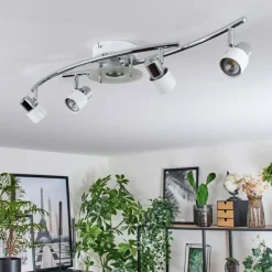 hofstein Plafonnier Naalisvaara Chrome, Blanc, 5 lumières