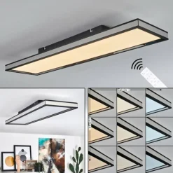 hofstein Plafonnier Nabbas LED Noir, 1 lumière, Télécommandes