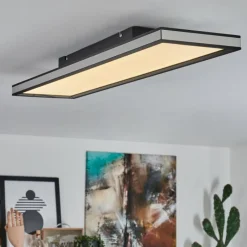 hofstein Plafonnier Nabbas LED Noir, 1 lumière, Télécommandes