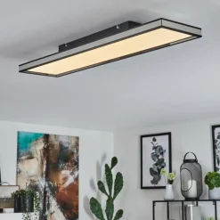 hofstein Plafonnier Nabbas LED Noir, 1 lumière, Télécommandes