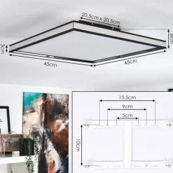 hofstein Plafonnier Nabbas LED Noir, 1 lumière