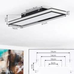hofstein Plafonnier Nabbas LED Noir, 1 lumière