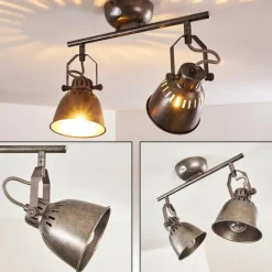 hofstein Plafonnier Nanlia Gris, Argenté, 2 lumières