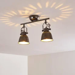 hofstein Plafonnier Nanlia Gris, Argenté, 2 lumières