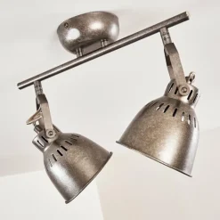 hofstein Plafonnier Nanlia Gris, Argenté, 2 lumières