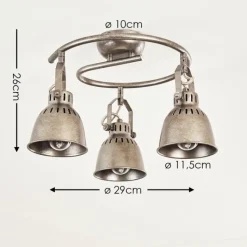 hofstein Plafonnier Nanlia Gris, Argenté, 3 lumières