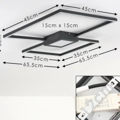 hofstein Plafonnier Narpes LED Anthracite, 1 lumière