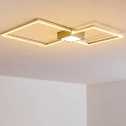 hofstein Plafonnier Narpes LED Nickel mat, 1 lumière