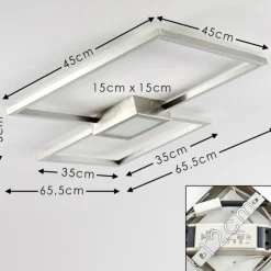 hofstein Plafonnier Narpes LED Nickel mat, 1 lumière