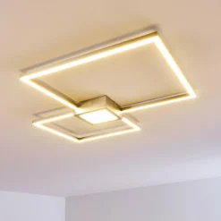 hofstein Plafonnier Narpes LED Nickel mat, 1 lumière