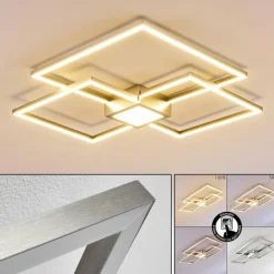 hofstein Plafonnier Narpes LED Nickel mat, 1 lumière