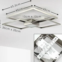 hofstein Plafonnier Narpes LED Nickel mat, 1 lumière