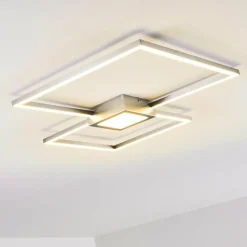 hofstein Plafonnier Narpes LED Nickel mat, 1 lumière