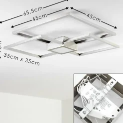 hofstein Plafonnier Narpes LED Nickel mat, 1 lumière