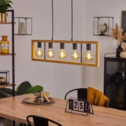 Lampes Vintages & Rétros-hofstein Plafonnier Nauleua Noir, 5 lumières