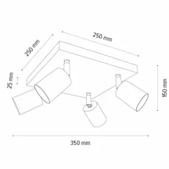 hofstein Plafonnier Nazca Bois clair, 4 lumières