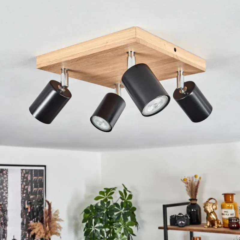 Luminaires Scandinaves-hofstein Plafonnier Nazca Chrome, Écru, 4 lumières