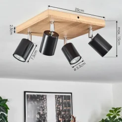 Luminaires Scandinaves-hofstein Plafonnier Nazca Chrome, Écru, 4 lumières