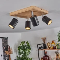 Luminaires Scandinaves-hofstein Plafonnier Nazca Chrome, Écru, 4 lumières