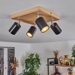 Luminaires Scandinaves-hofstein Plafonnier Nazca Chrome, Écru, 4 lumières