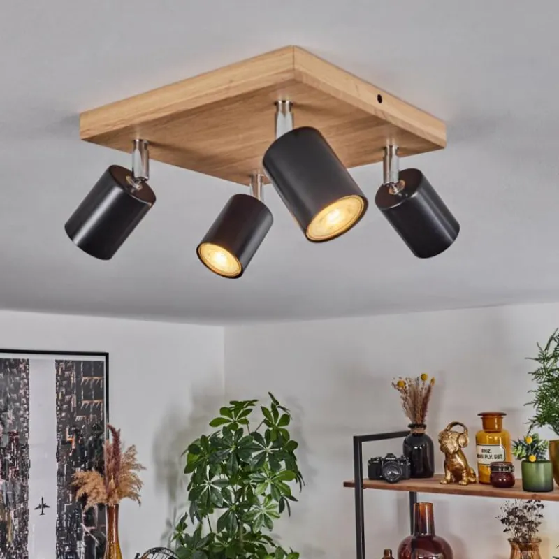 Luminaires Scandinaves-hofstein Plafonnier Nazca Chrome, Écru, 4 lumières