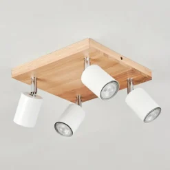 Luminaires Scandinaves-hofstein Plafonnier Nazca Chrome, Écru, 4 lumières