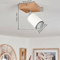 Style Boho-Chic-hofstein Plafonnier Nazca Écru, 1 lumière