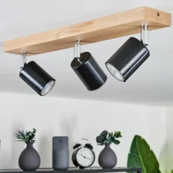 Lampes En Bois-hofstein Plafonnier Nazca Écru, 3 lumières