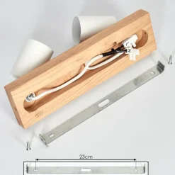 Lampes En Bois-hofstein Plafonnier Nazca Écru, 2 lumières