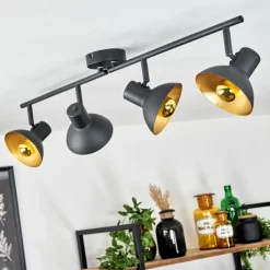 Lampes Dorées-hofstein Plafonnier Neiden Noir doré, 4 lumières