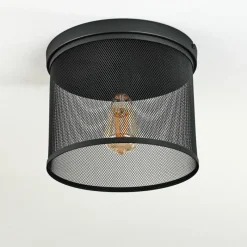 Lampes Industrielles-hofstein Plafonnier Nelvik Noir, 1 lumière