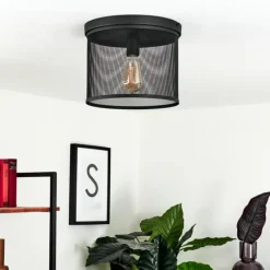 Lampes Industrielles-hofstein Plafonnier Nelvik Noir, 1 lumière