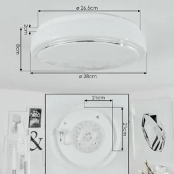 hofstein Plafonnier Nepes LED Blanc, 1 lumière* Éclairage Led