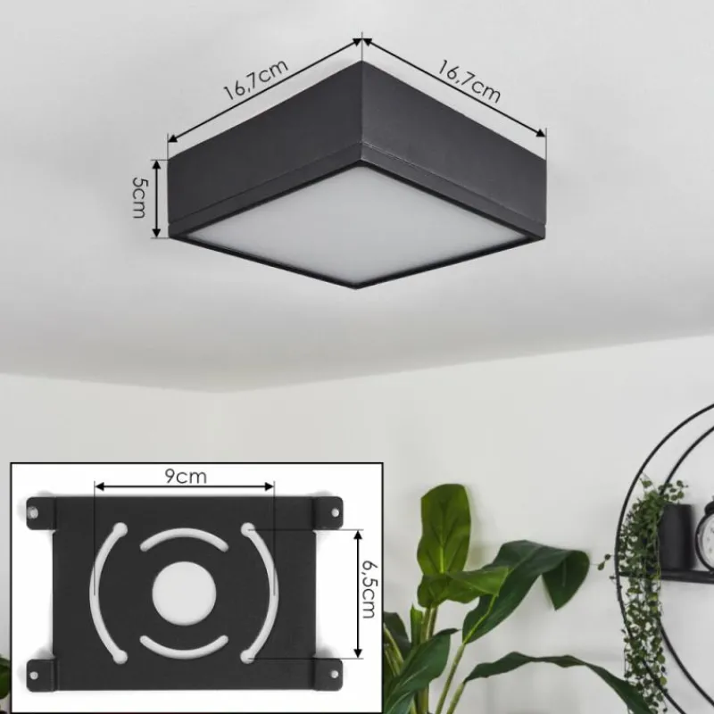 hofstein Plafonnier Netstal LED Anthracite, 1 lumière