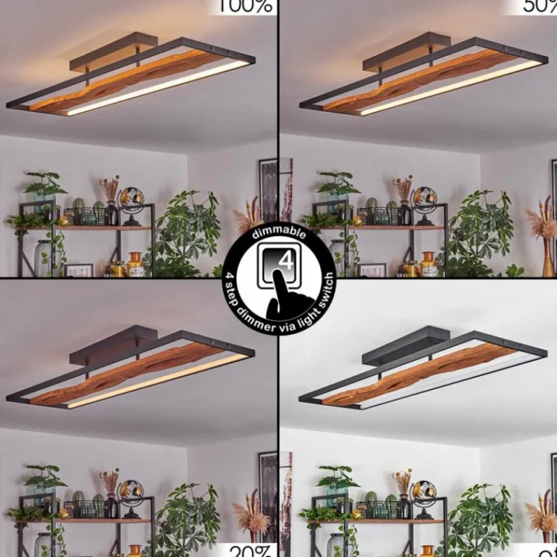 hofstein Plafonnier Nevogilde LED Écru, Noir, 1 lumière