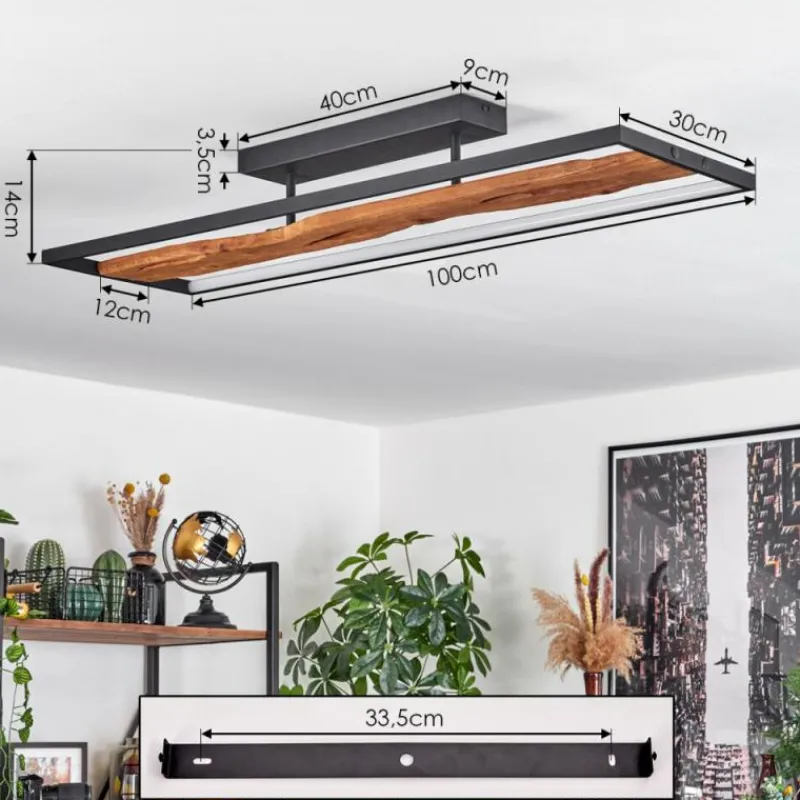 hofstein Plafonnier Nevogilde LED Écru, Noir, 1 lumière