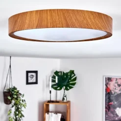 hofstein Plafonnier Nexo LED Bois foncé, 1 lumière