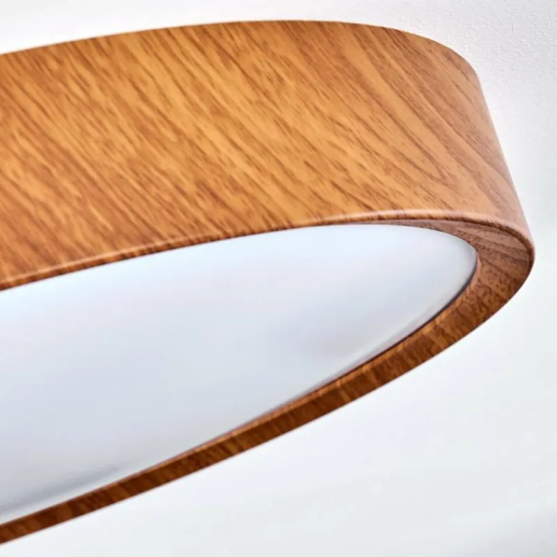 hofstein Plafonnier Nexo LED Couleur bois, Blanc, 1 lumière