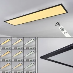 hofstein Plafonnier Nexo LED Noir, 1 lumière, Télécommandes