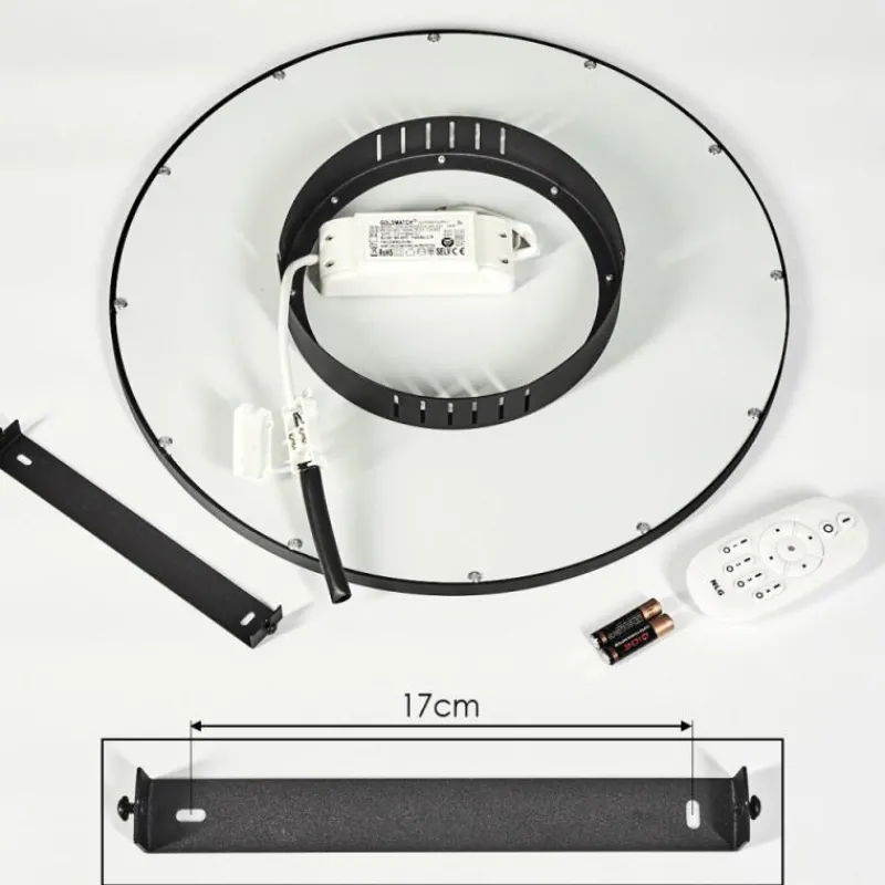 hofstein Plafonnier Nexo LED Noir, 1 lumière, Télécommandes